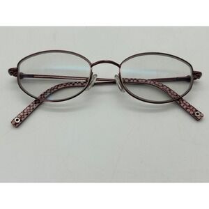 Coach 103 Caitlin Bordeaux Metal Oval Eyeglass Frames Only Signature Logo